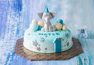 Детска Торта със Слонче Синя - D7
