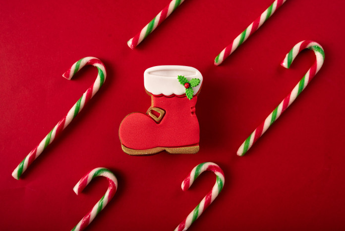 Декорирана бисквита "Коледен ботуш"