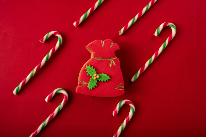 Декорирана бисквита "Коледен чувал"