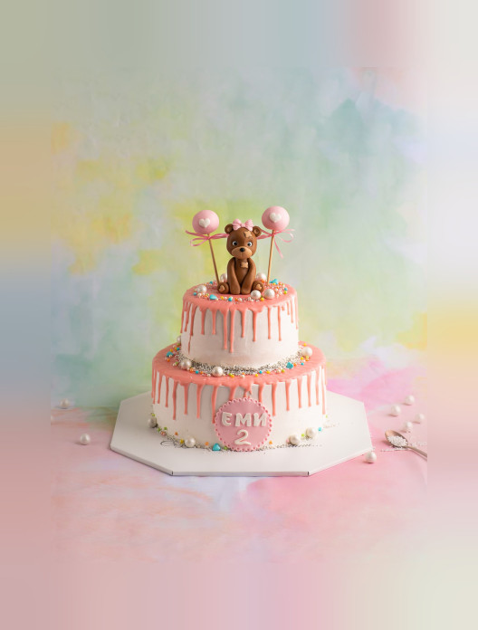 Детска Торта с Мече и Балони - D75